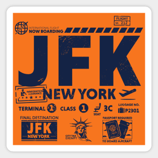 Vintage New York City JFK Airport Code Travel Day Retro Travel Tag Magnet